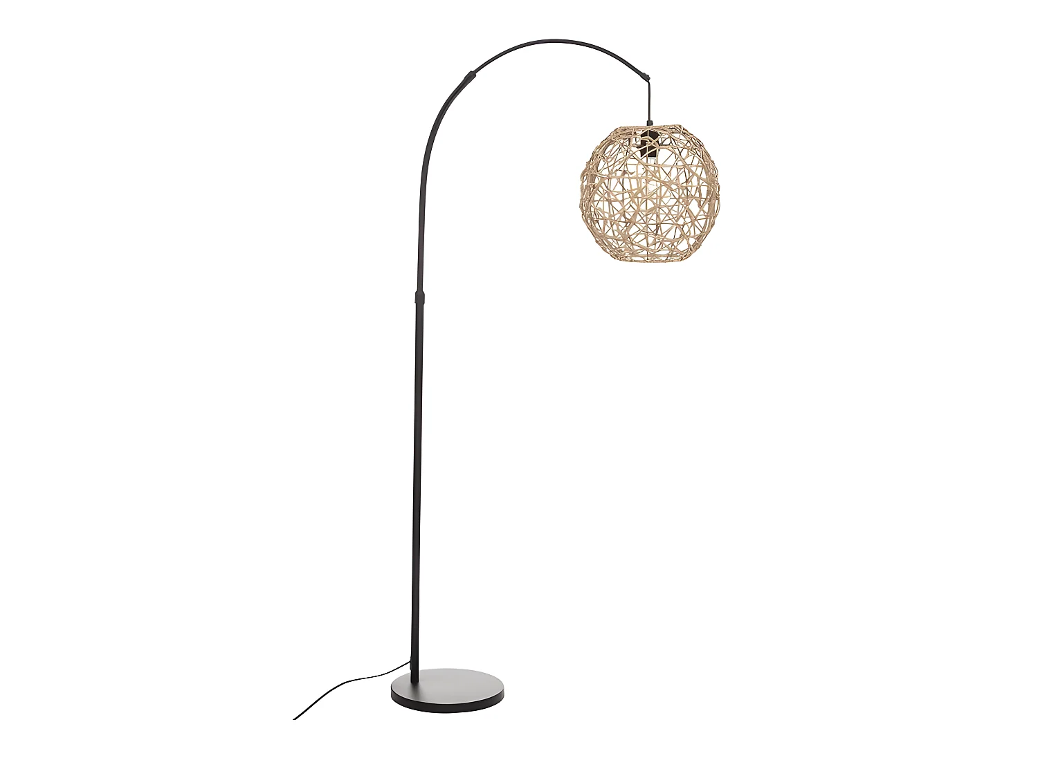 Lampadaire en métal coloris noir - Longueur 90 x Profondeur 30 x Hauteur 180 cm