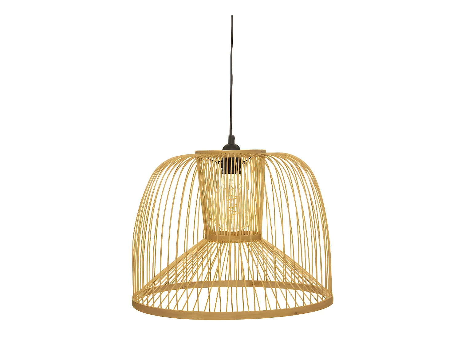 Lampadaire en bambou coloris beige - diamètre 38 x Hauteur 30 cm
