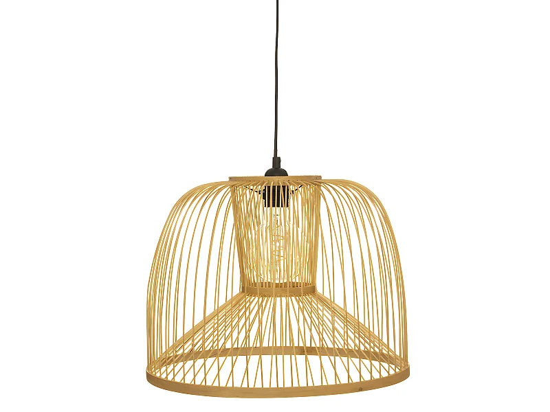 Lampadaire en bambou coloris beige - diamètre 38 x Hauteur 30 cm
