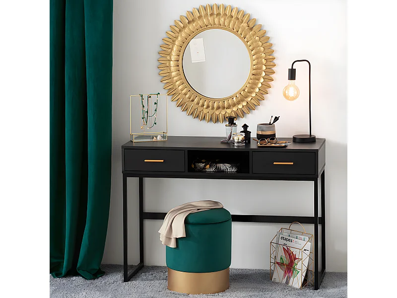 Lampadaire en métal coloris noir - D.20 x H.150 cm