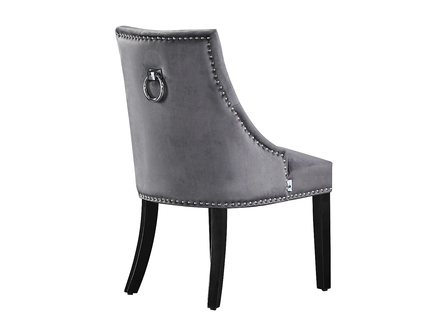 Lot de 6 chaises de salle à manger Windsor - Revêtement en velours et pieds robustes en bois massif - Idéales pour votre salle à manger et votre salon - Gris foncé