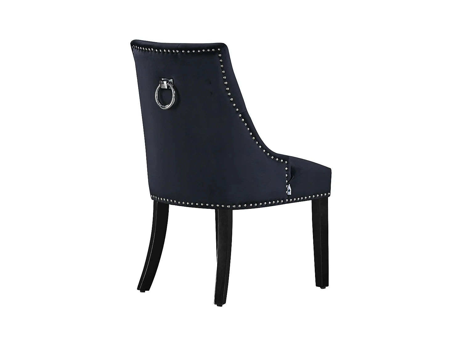 Lot de 6 chaises de salle à manger Windsor - Revêtement en velours et pieds robustes en bois massif - Parfaites pour votre salle à manger et votre salon - Noir