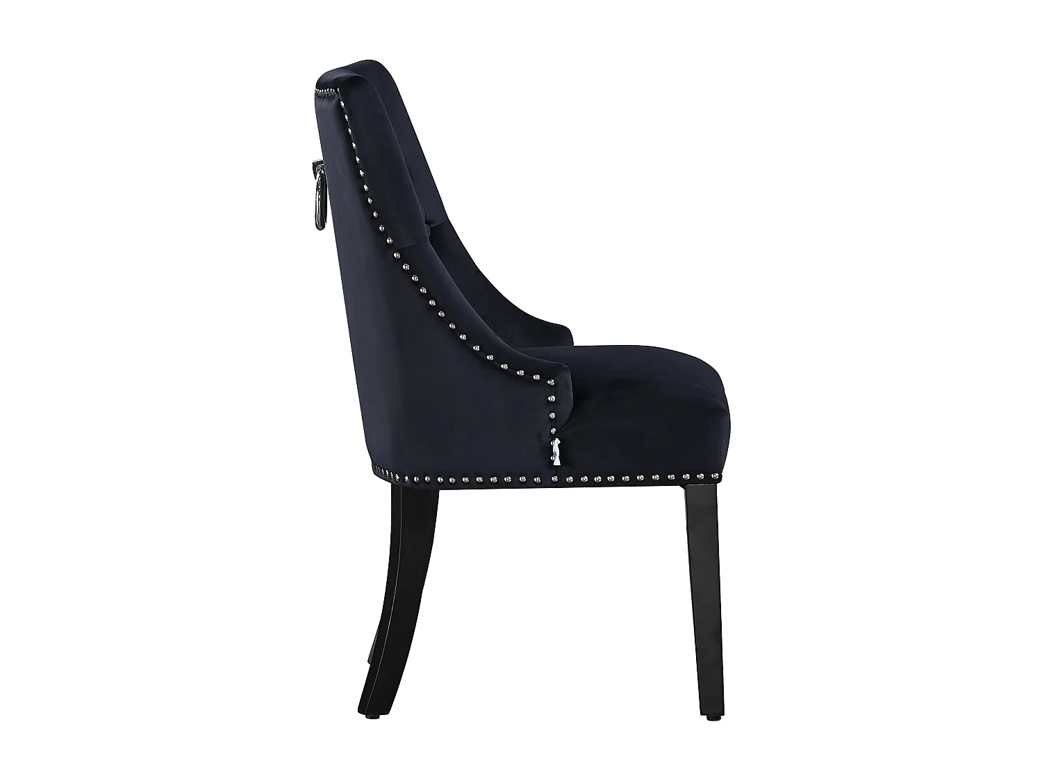 Lot de 6 chaises de salle à manger Windsor - Revêtement en velours et pieds robustes en bois massif - Parfaites pour votre salle à manger et votre salon - Noir