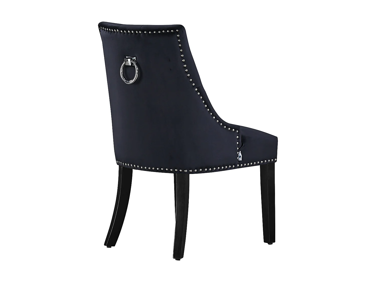 Lot de 6 chaises de salle à manger Windsor - Revêtement en velours et pieds robustes en bois massif - Parfaites pour votre salle à manger et votre salon - Noir