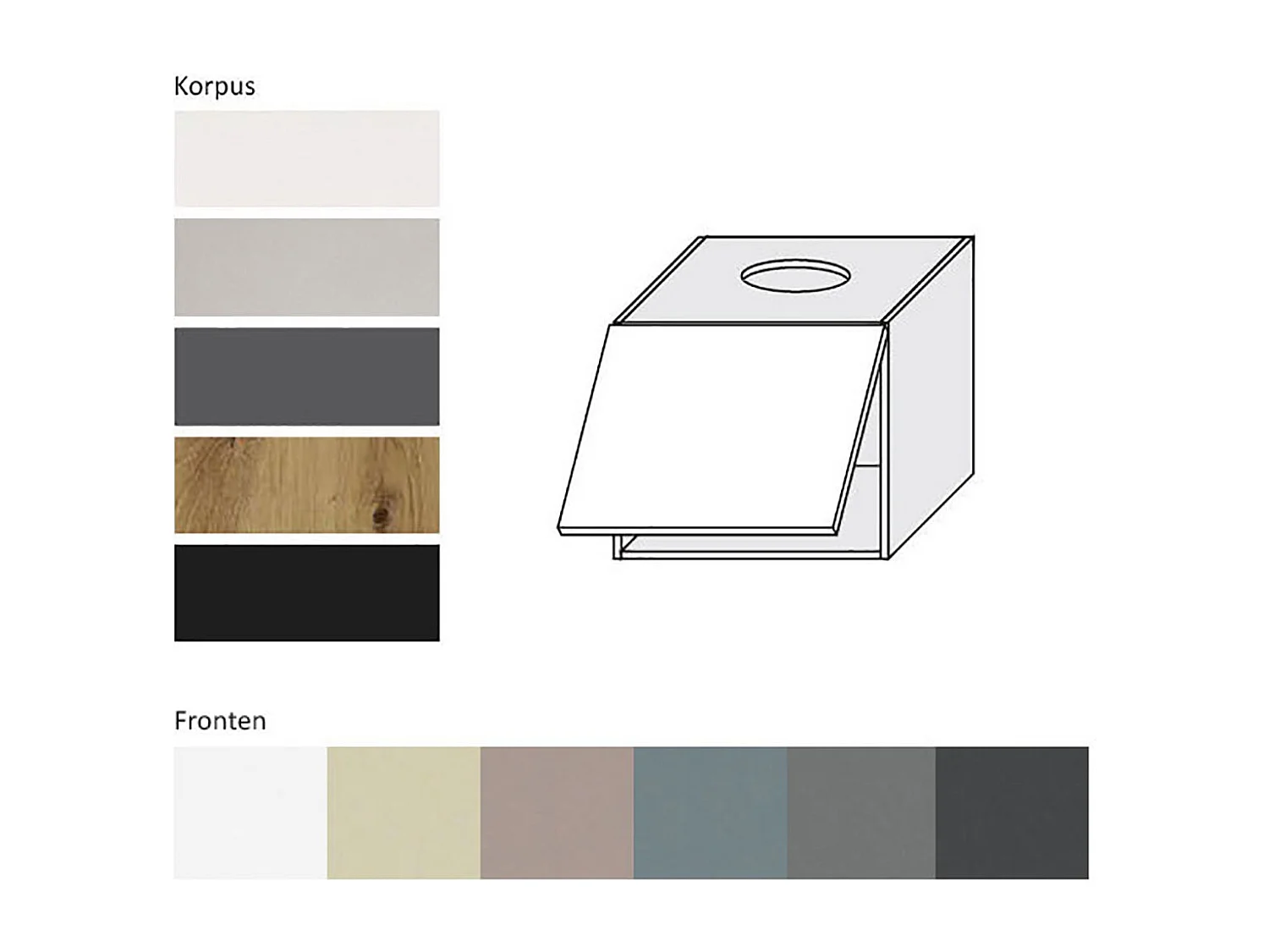 KLAPPHÄNGESCHRANK Kvantum W8/60 Graphit Matt / Grau Matt 60 / 32,5 / 50cm