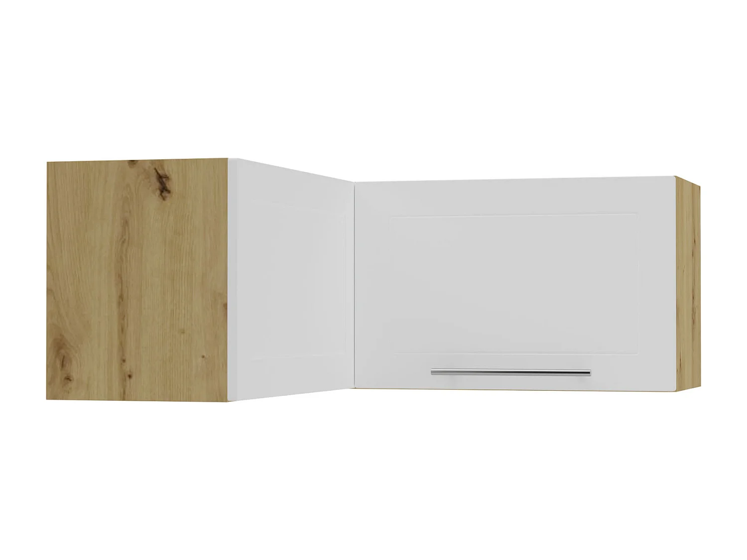 ECKHÄNGESCHRANK Kvantum W14/90/36 Weiß Matt / Eiche Artisan Matt 90 / 90 / 36cm