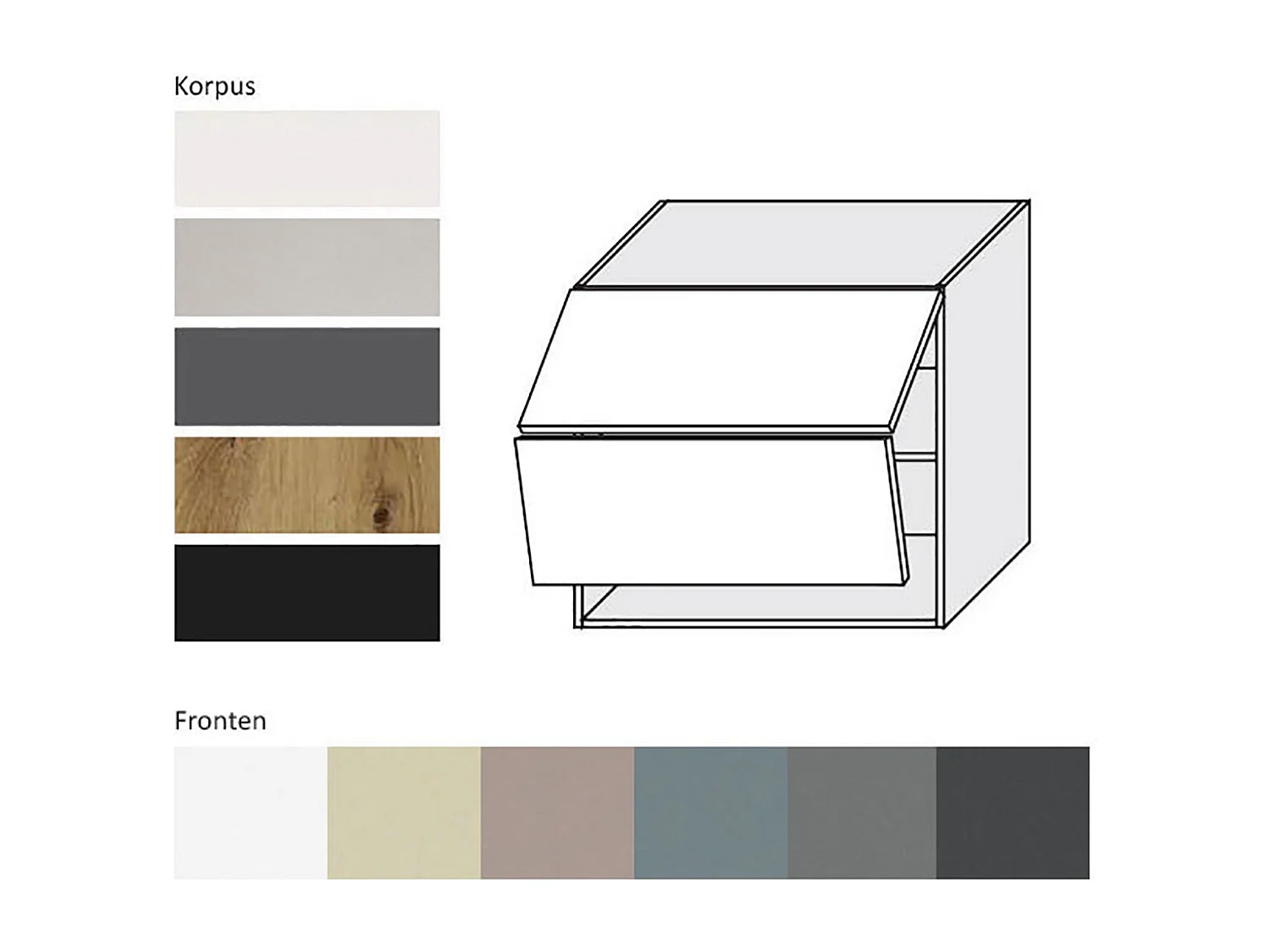 KÜCHENHÄNGESCHRANK Kvantum W8B/80 Mint Matt / Weiß Matt 80 / 32,5 / 72cm