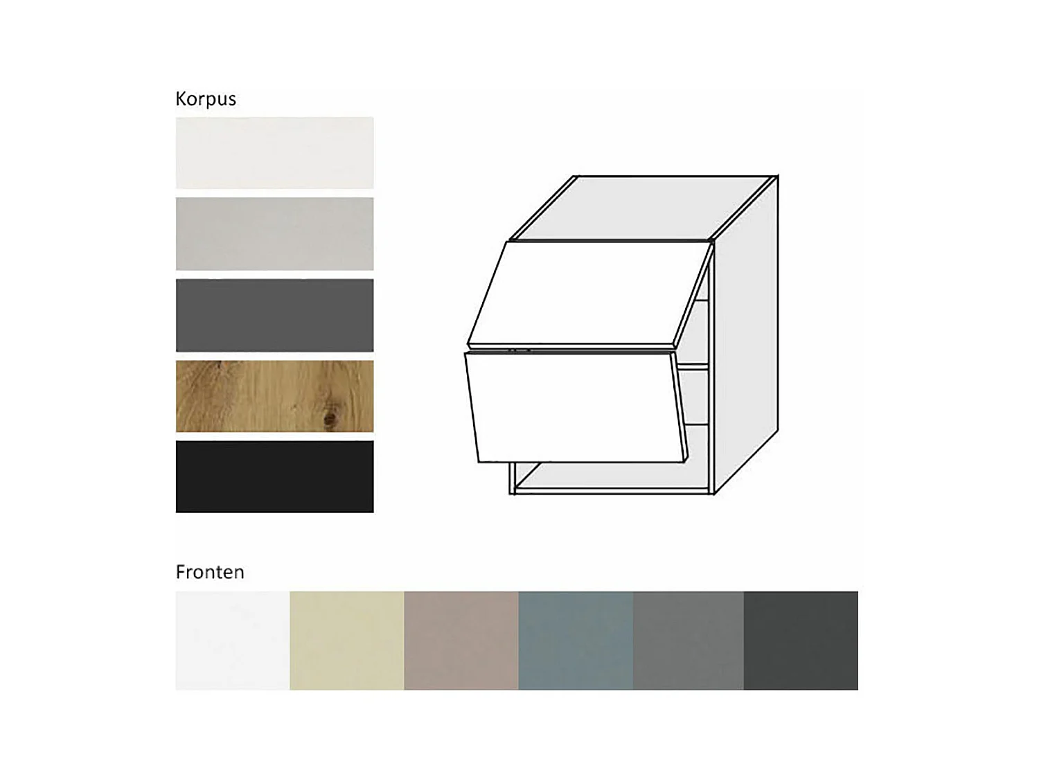 KÜCHENHÄNGESCHRANK Kvantum W8B/60 Graphit Matt / Lava Matt 60 / 32,5 / 72cm