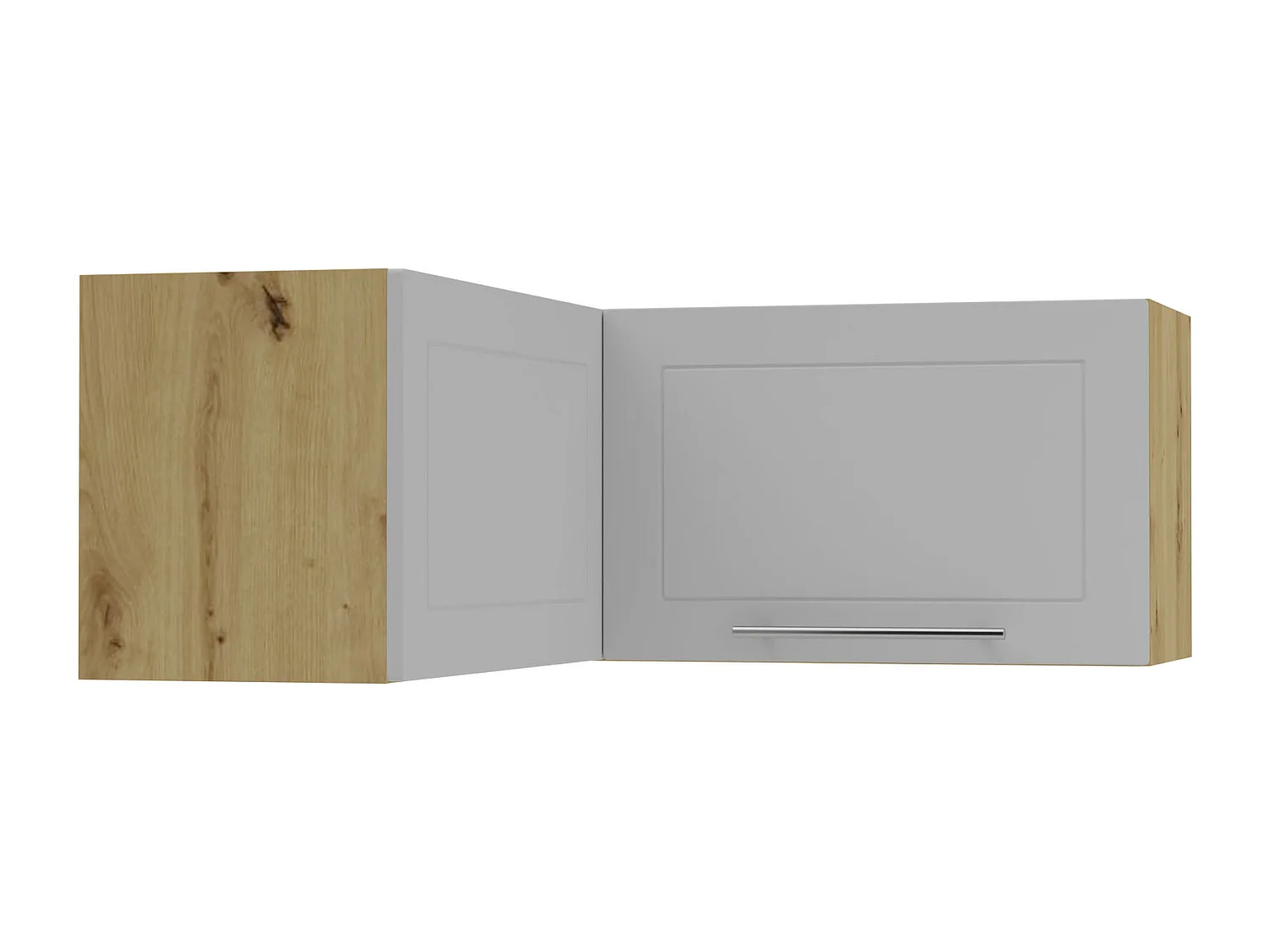 ECKHÄNGESCHRANK Kvantum W14/90/36 Dust Grey Matt / Eiche Artisan Matt 90 / 90 / 36cm