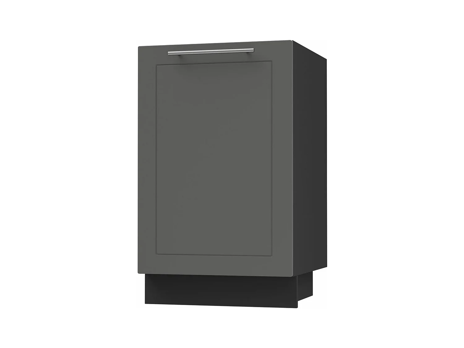 KÜCHENUNTERSCHRANK Kvantum D1D/50 Graphit Matt / Schwarz Matt 50 / 50 / 82cm