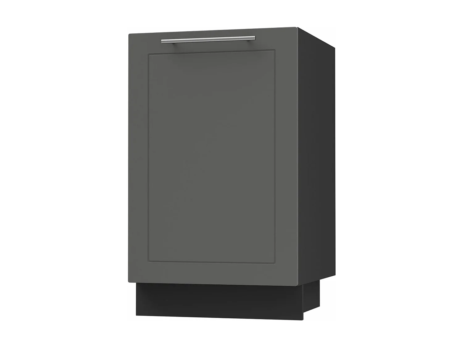 KÜCHENUNTERSCHRANK Kvantum D1D/50 Graphit Matt / Schwarz Matt 50 / 50 / 82cm