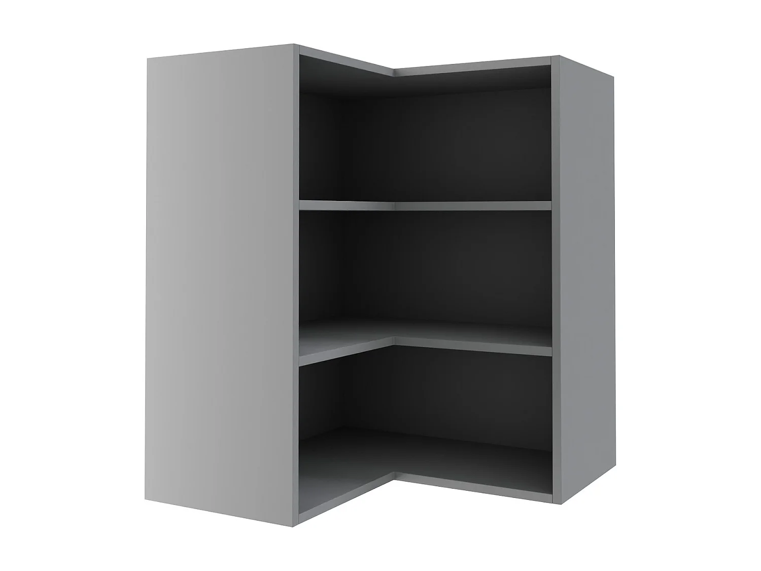 ECKHÄNGESCHRANK Kvantum W12/60 Graphit Matt / Grau Matt 60 / 60 / 72cm