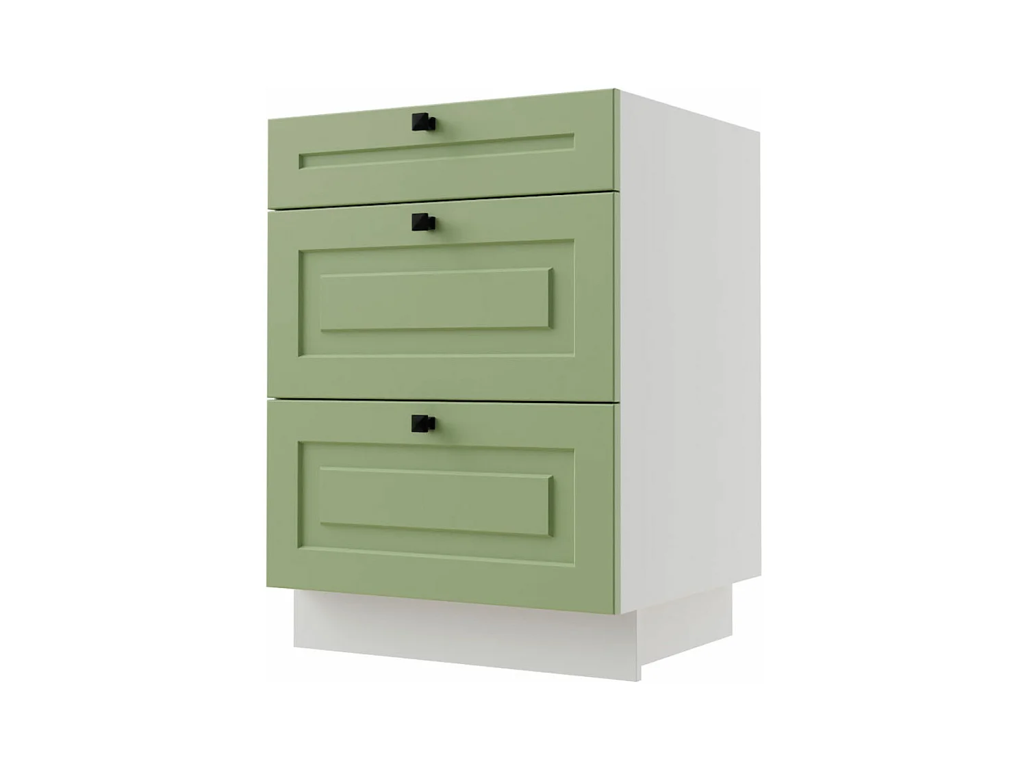 SCHUBLADENUNTERSCHRANK Rimini D3A/60 RAL 6025 Farngrün Matt / Weiß 60 / 50 / 82cm