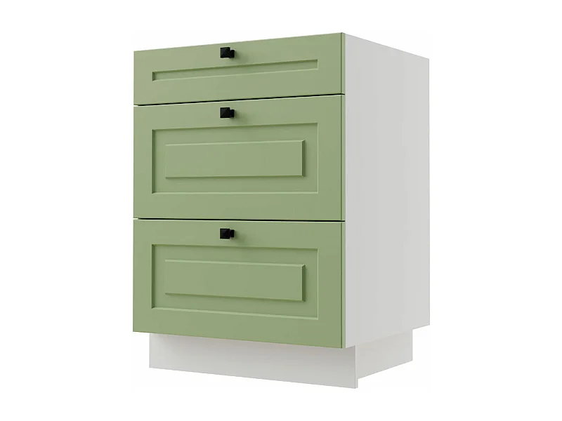 SCHUBLADENUNTERSCHRANK Rimini D3A/60 RAL 6025 Farngrün Matt / Weiß 60 / 50 / 82cm