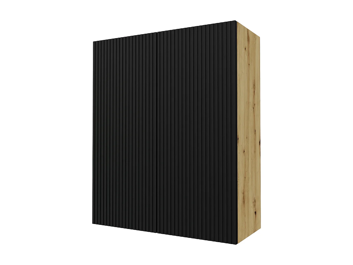 KÜCHENHÄNGESCHRANK Lamello W4/80 Schwarz Matt / Eiche Artisan 80 / 32,5 / 96cm