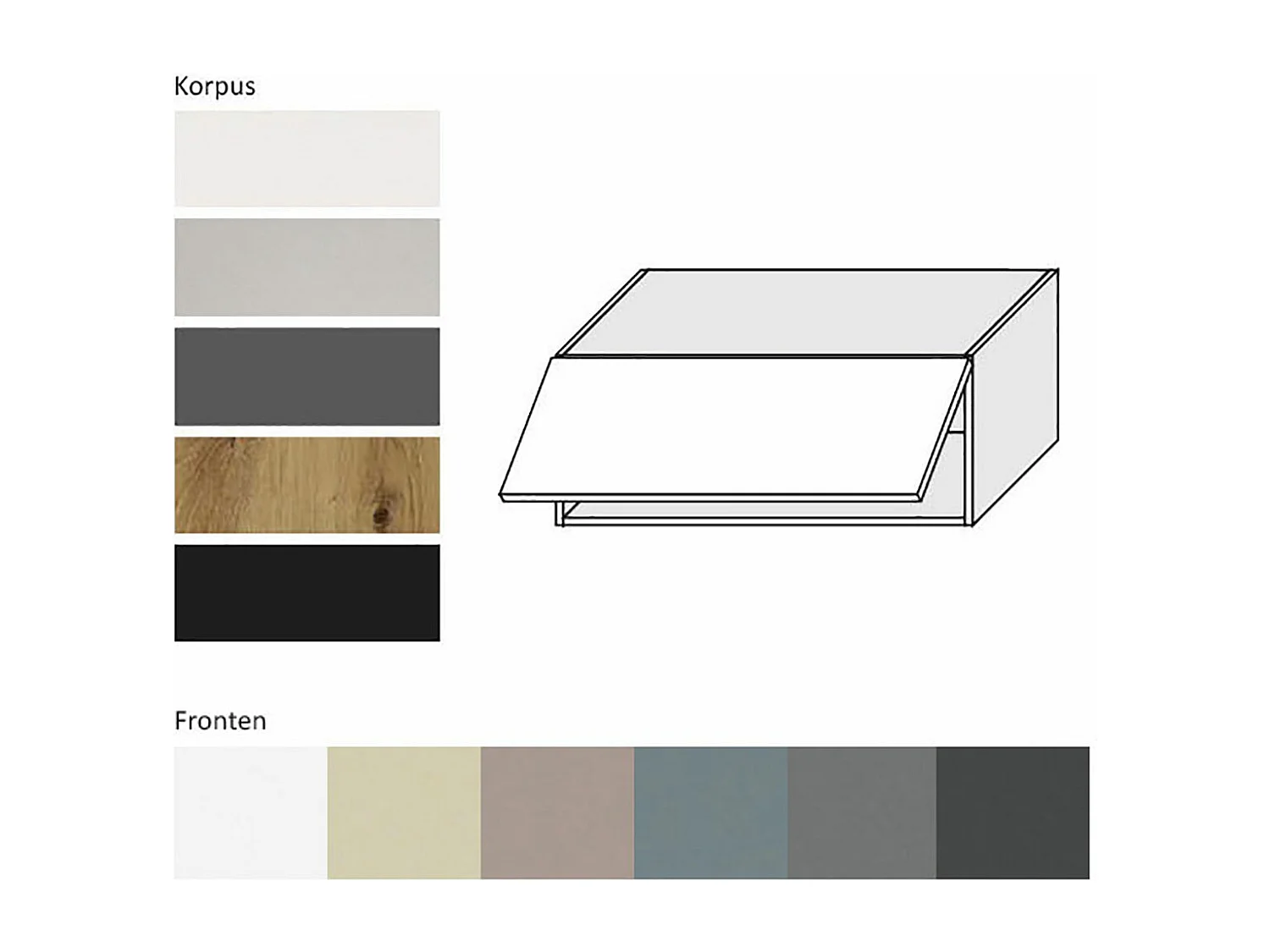 KLAPPHÄNGESCHRANK Kvantum W4B/90-AV Mint Matt / Grau Matt 90 / 32,5 / 36cm