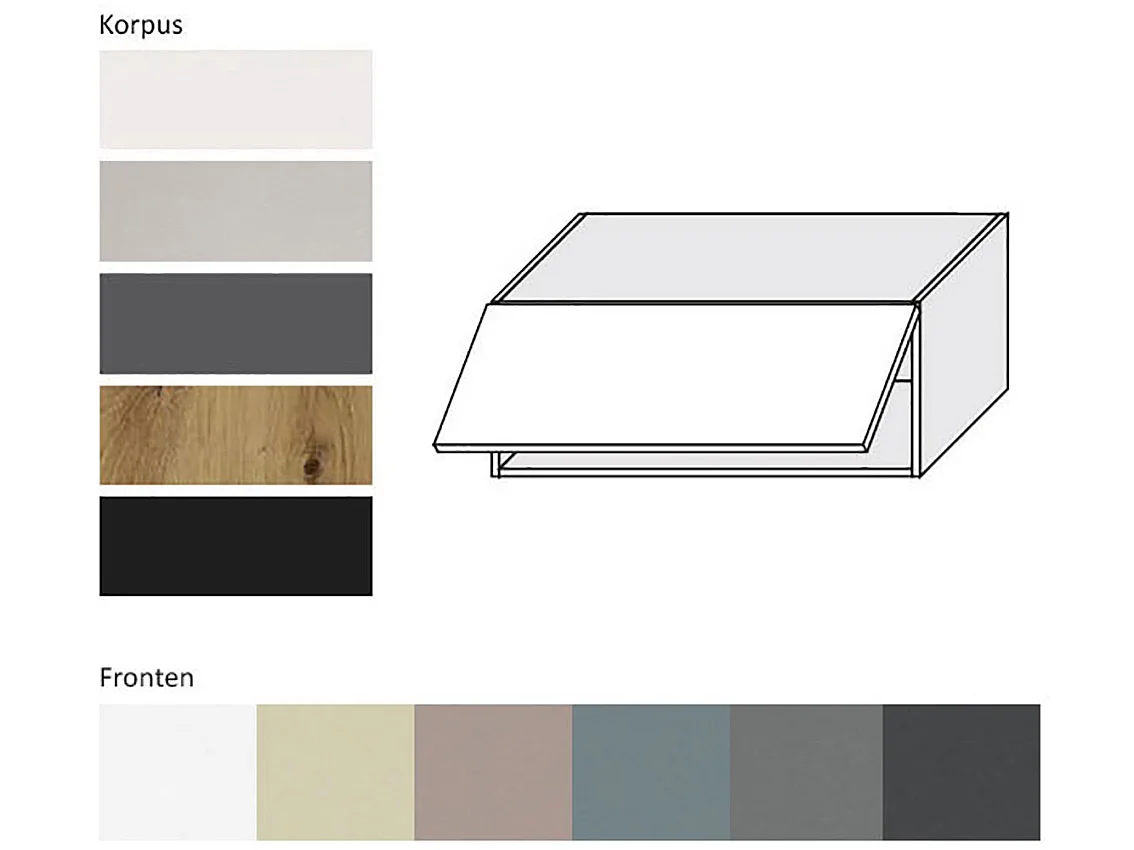 KLAPPHÄNGESCHRANK Kvantum W4B/90-AV Mint Matt / Grau Matt 90 / 32,5 / 36cm