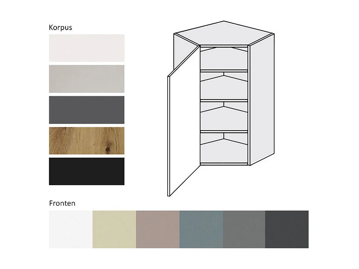 KÜCHENHÄNGESCHRANK Kvantum W4/10/60 Beige Matt / Grau Matt 60 / 60 / 96cm