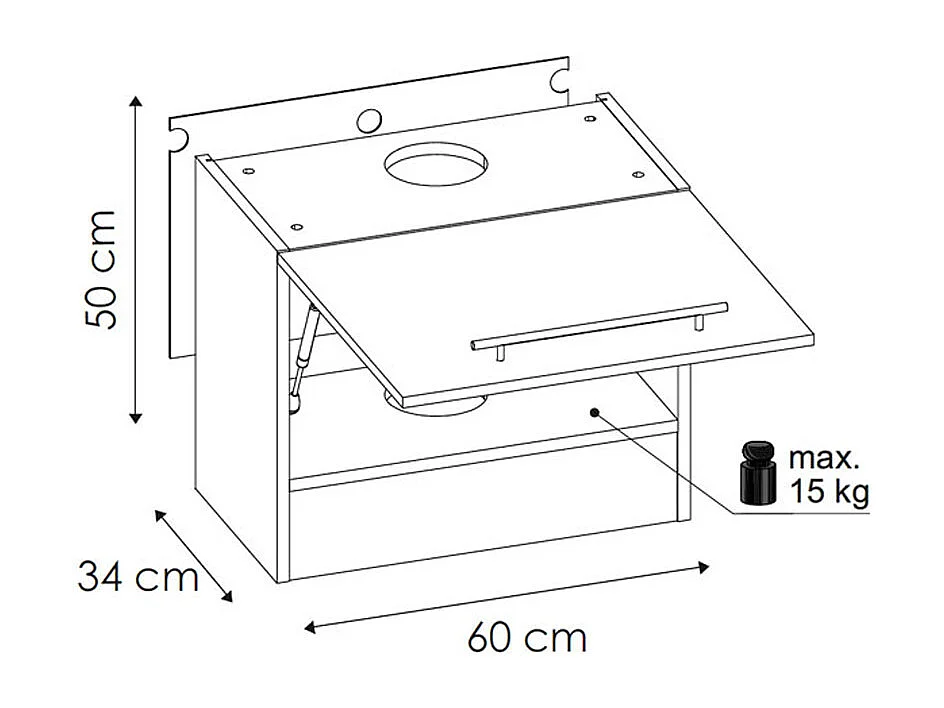 KLAPPHÄNGESCHRANK Kvantum W8/60 Dust Grey Matt / Lava Matt 60 / 32,5 / 50cm