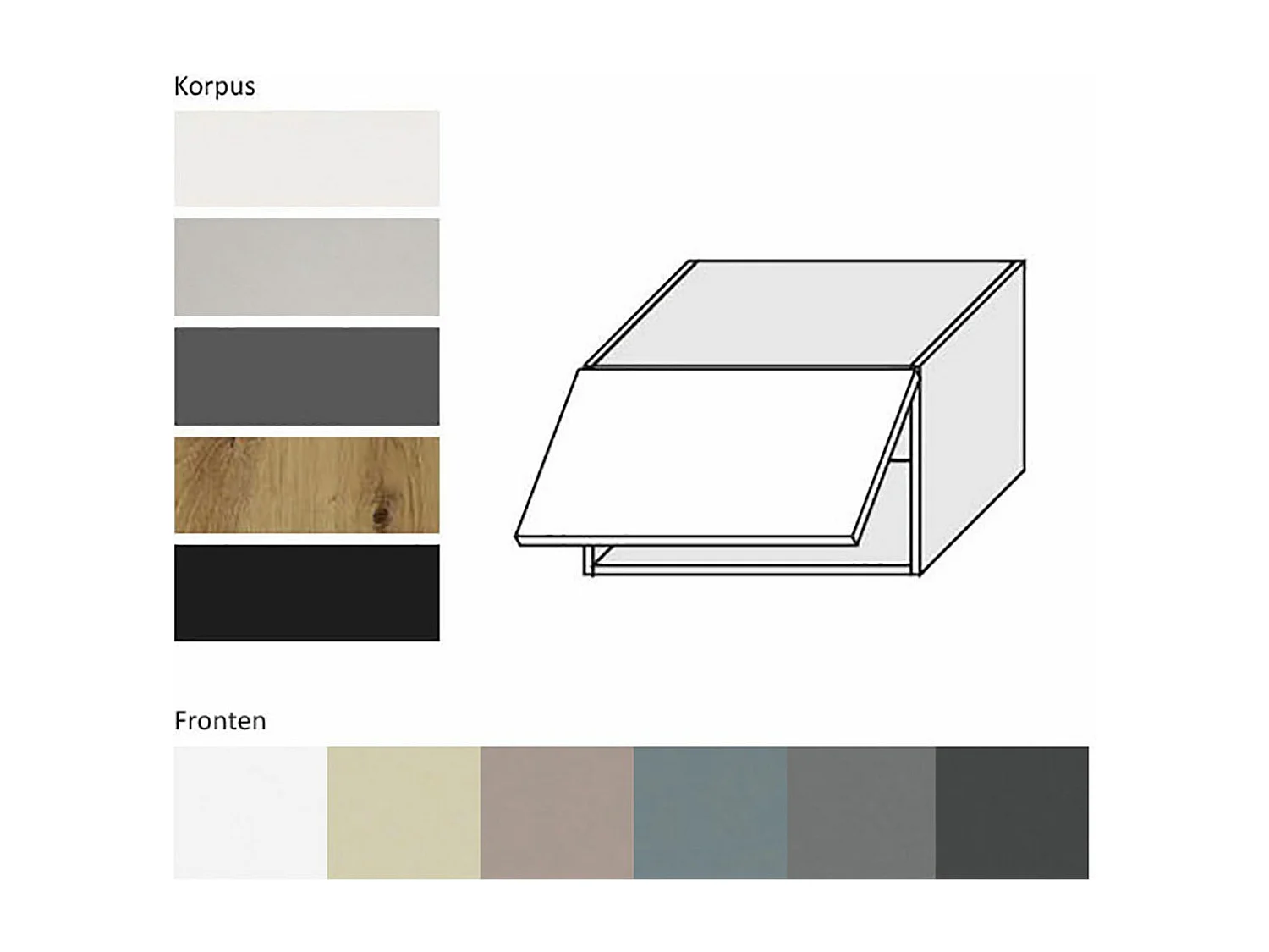 KLAPPHÄNGESCHRANK Kvantum W4B/60 Dust Grey Matt / Lava Matt 60 / 32,5 / 36cm