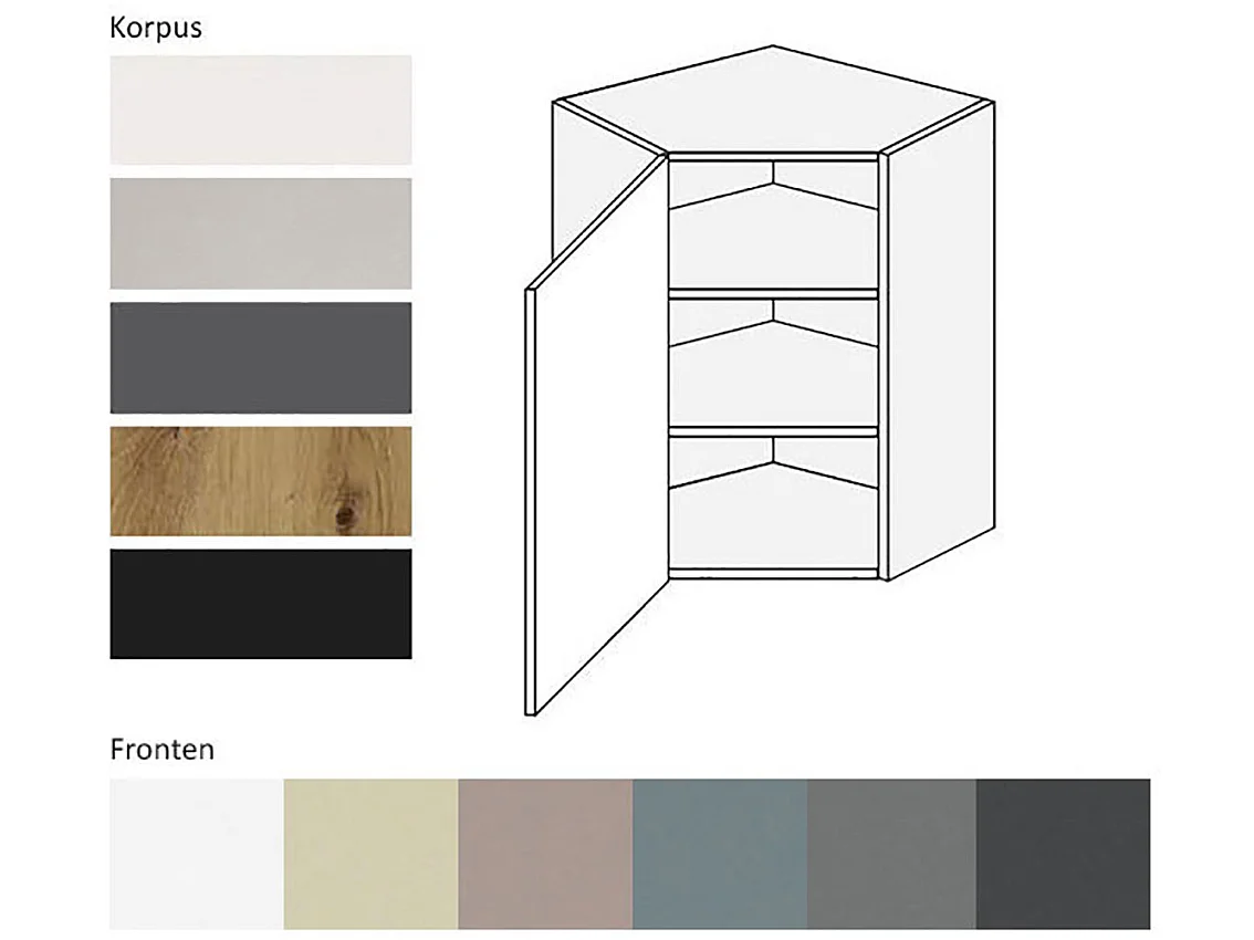 KÜCHENHÄNGESCHRANK Kvantum W10/60 Mint Matt / Eiche Artisan Matt 60 / 60 / 72cm