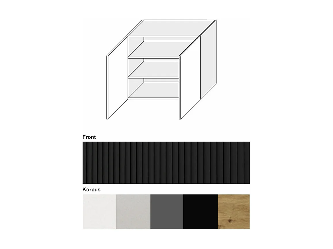 KÜCHENHÄNGESCHRANK Lamello W3/90 Schwarz Matt / Lava 90 / 32,5 / 72cm