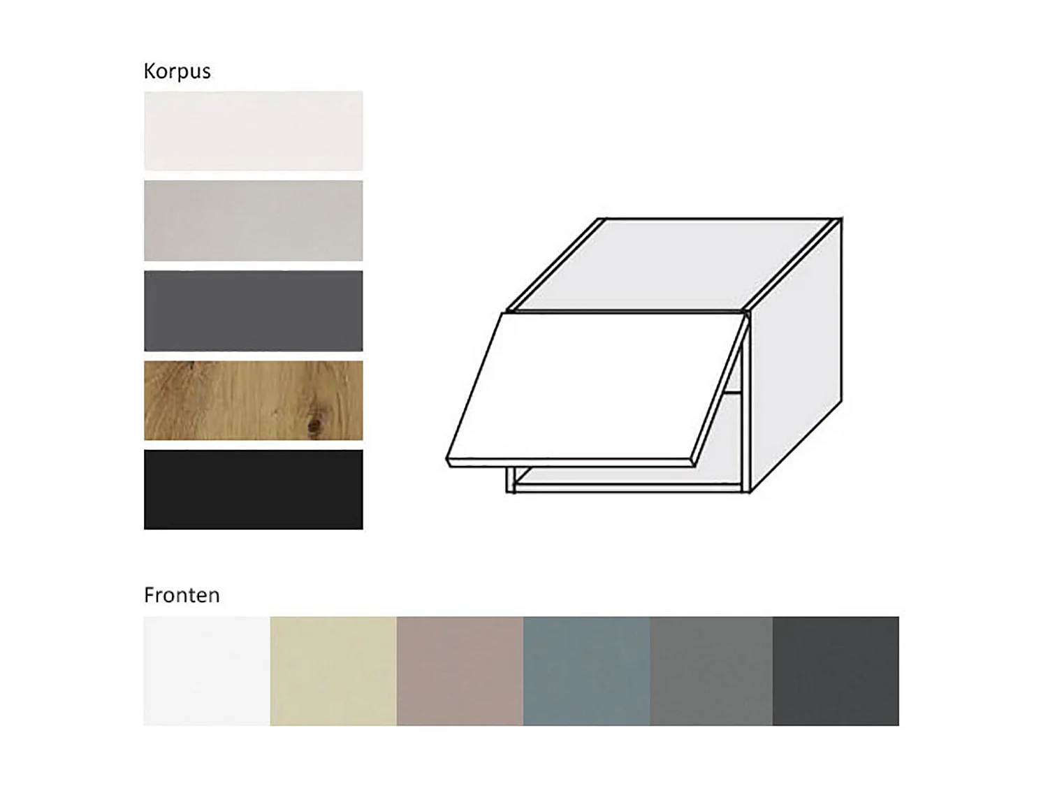 KLAPPHÄNGESCHRANK Kvantum W4B/45 Mint Matt / Eiche Artisan Matt 45 / 32,5 / 36cm