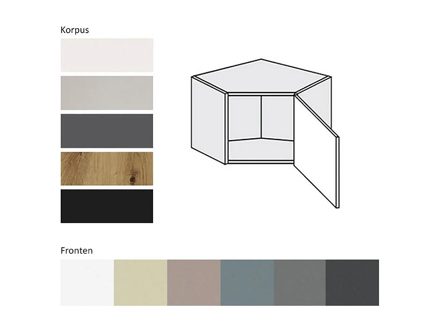 ECKHÄNGESCHRANK Kvantum W10/60/36 Beige Matt / Weiß Matt 60 / 60 / 36cm