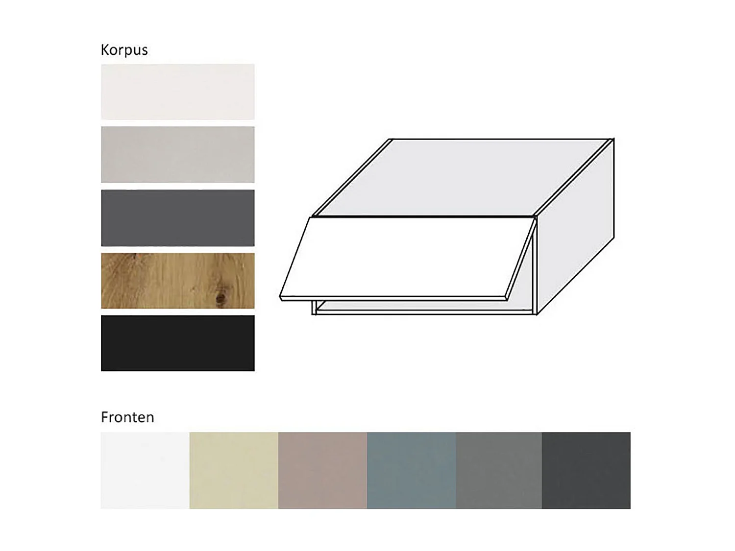 KLAPPHÄNGESCHRANK Kvantum W6B/80 Dust Grey Matt / Lava Matt 80 / 59 / 36cm