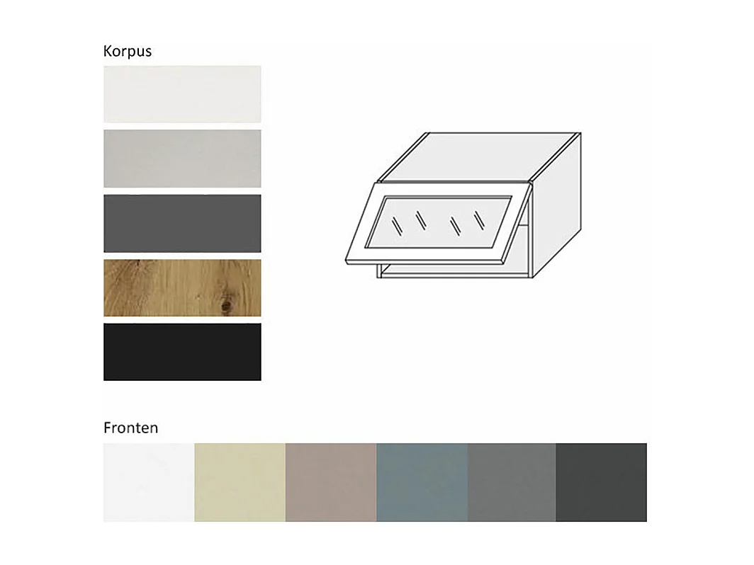 KLAPPHÄNGESCHRANK Kvantum W4BS/60-AV Mint Matt / Grau Matt 60 / 32,5 / 36cm