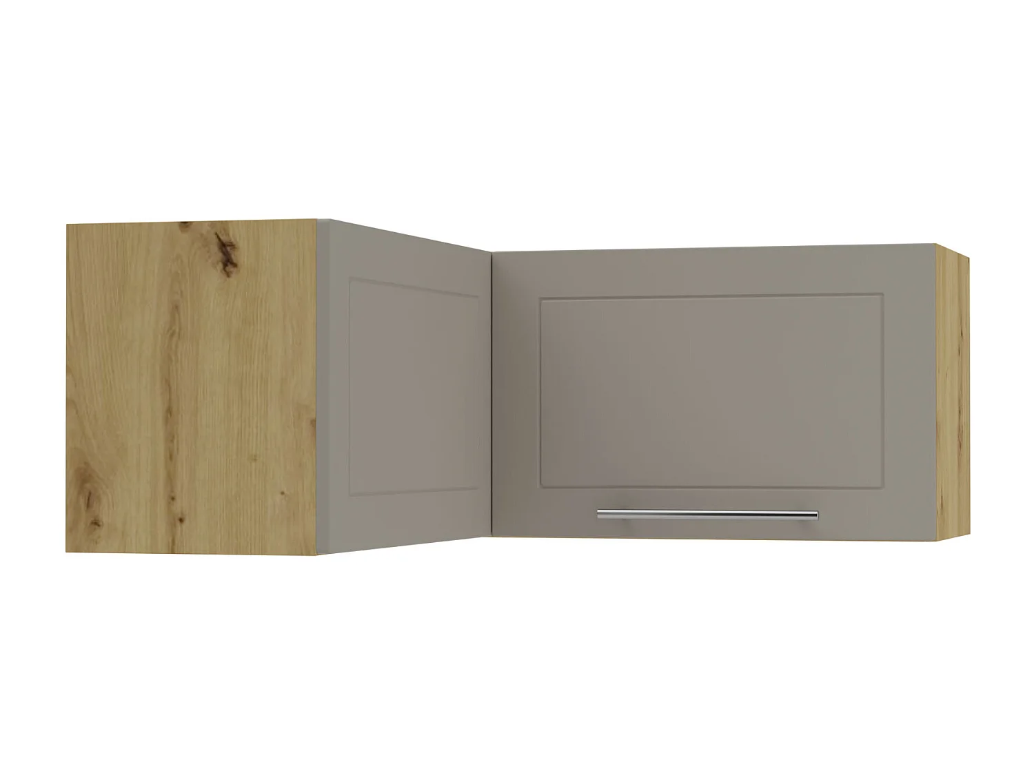 ECKHÄNGESCHRANK Kvantum W14/90/36 Beige Matt / Eiche Artisan Matt 90 / 90 / 36cm
