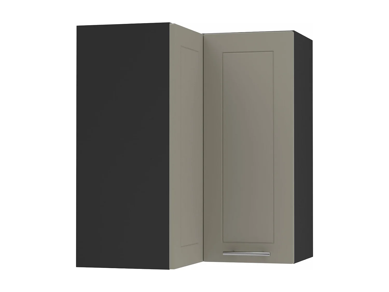 ECKHÄNGESCHRANK Kvantum W12/60 Beige Matt / Schwarz Matt 60 / 60 / 72cm