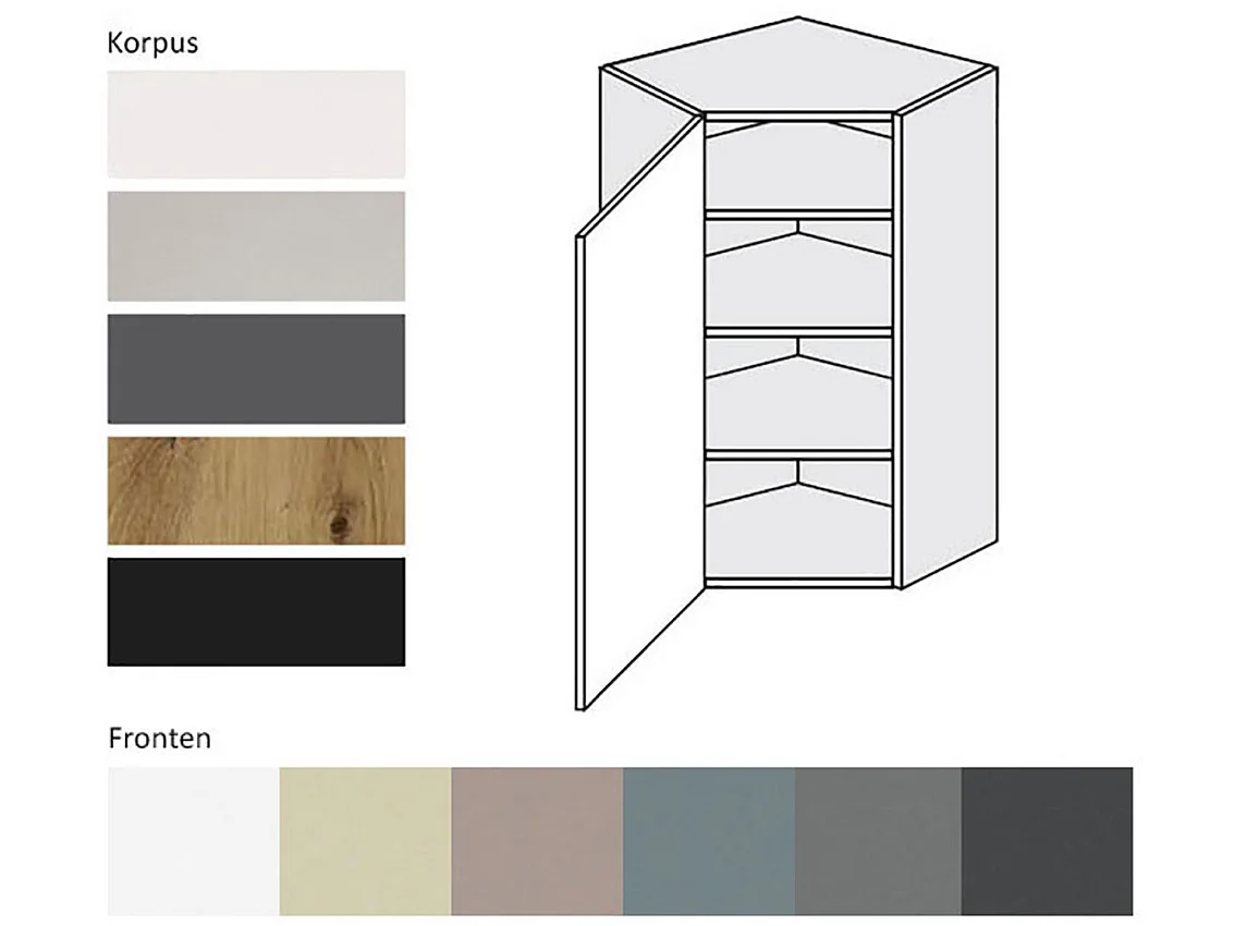 KÜCHENHÄNGESCHRANK Kvantum W4/10/60 Vanille Matt / Lava Matt 60 / 60 / 96cm