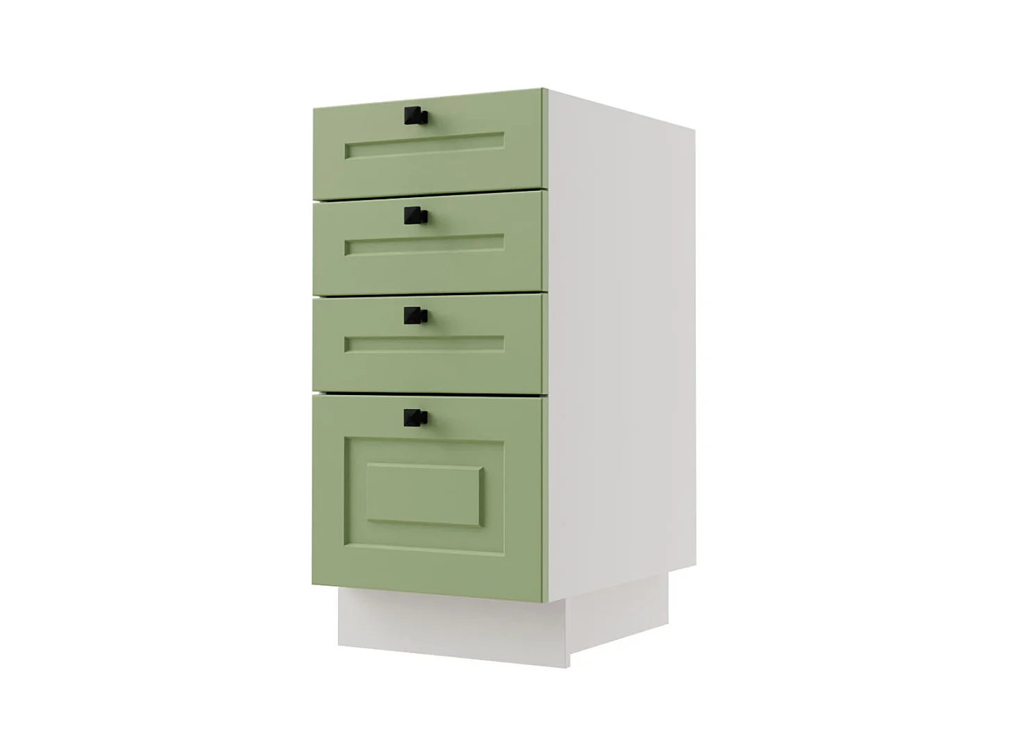 SCHUBLADENUNTERSCHRANK Rimini D4M/40 RAL 6025 Farngrün Matt / Weiß 40 / 50 / 82cm