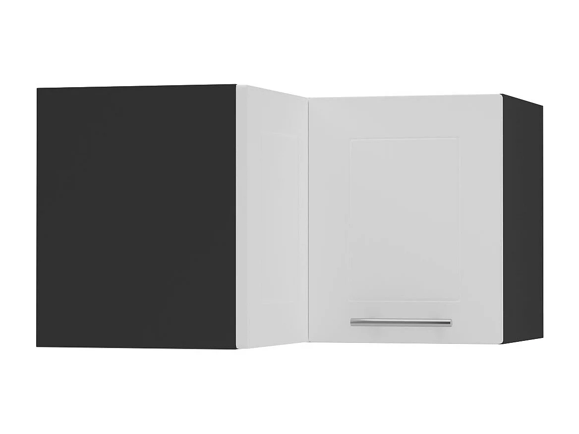 ECKHÄNGESCHRANK Kvantum W12/60/36 Weiß Matt / Schwarz Matt 60 / 60 / 36cm