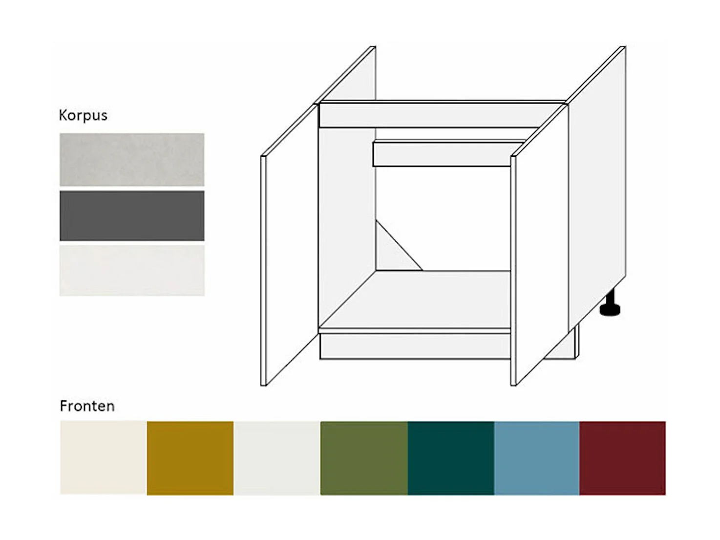 SPÜLENUNTERSCHRANK Rimini D8Z/80 Farngrün / Weiß 80 / 50 / 82cm