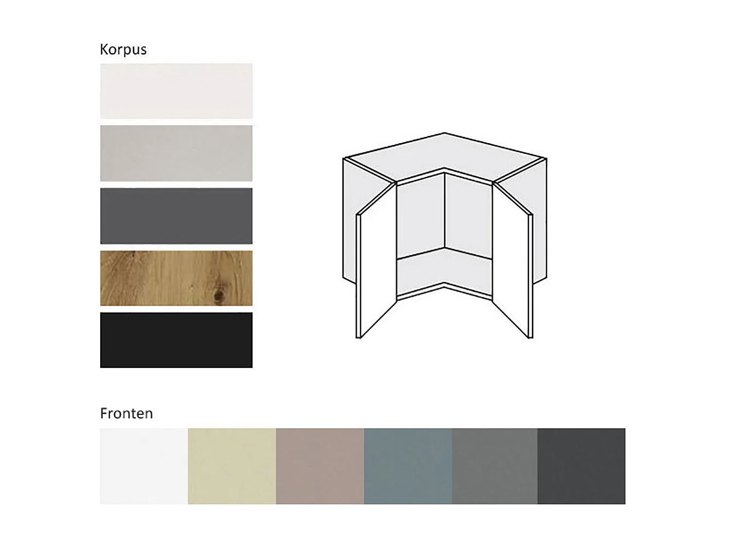 ECKHÄNGESCHRANK Kvantum W12/60/36 Dust Grey Matt / Lava Matt 60 / 60 / 36cm