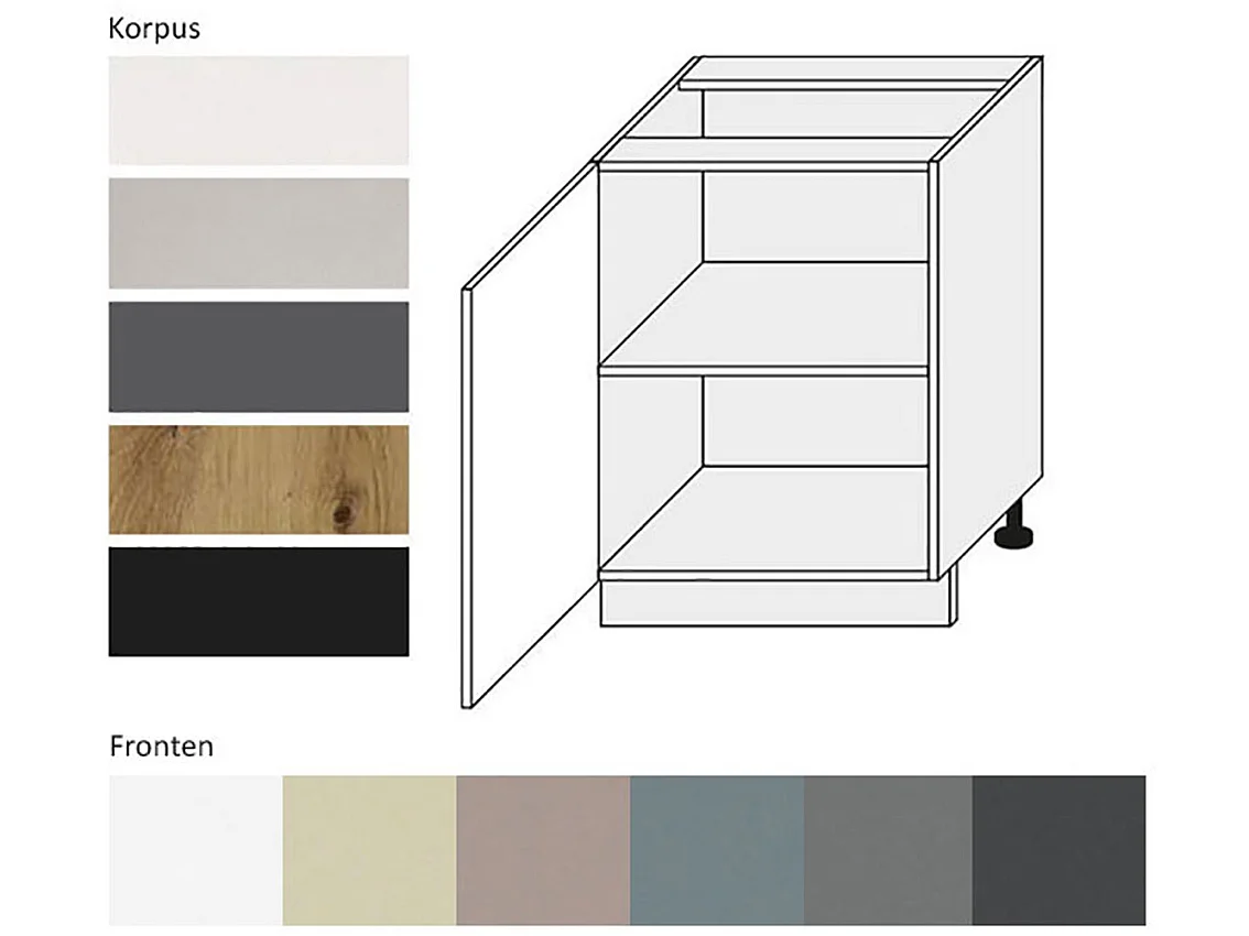 KÜCHENUNTERSCHRANK Kvantum D1D/60 Mint Matt / Eiche Artisan Matt 60 / 50 / 82cm