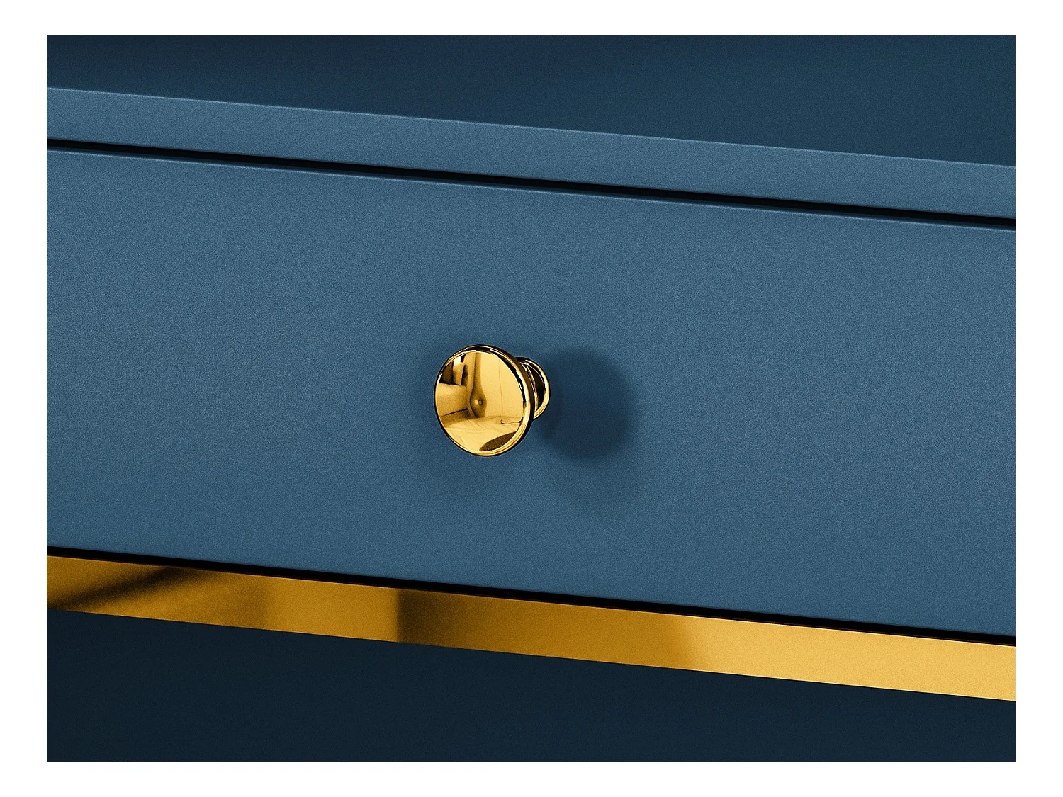 SCHMINKTISCH Marine dunkelblau / gold 100 / 40 / 79cm