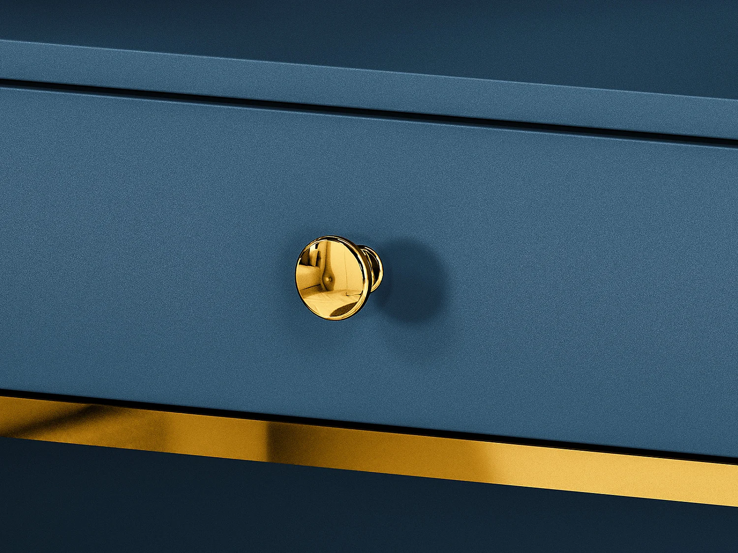 SCHMINKTISCH Marine dunkelblau / gold 100 / 40 / 79cm