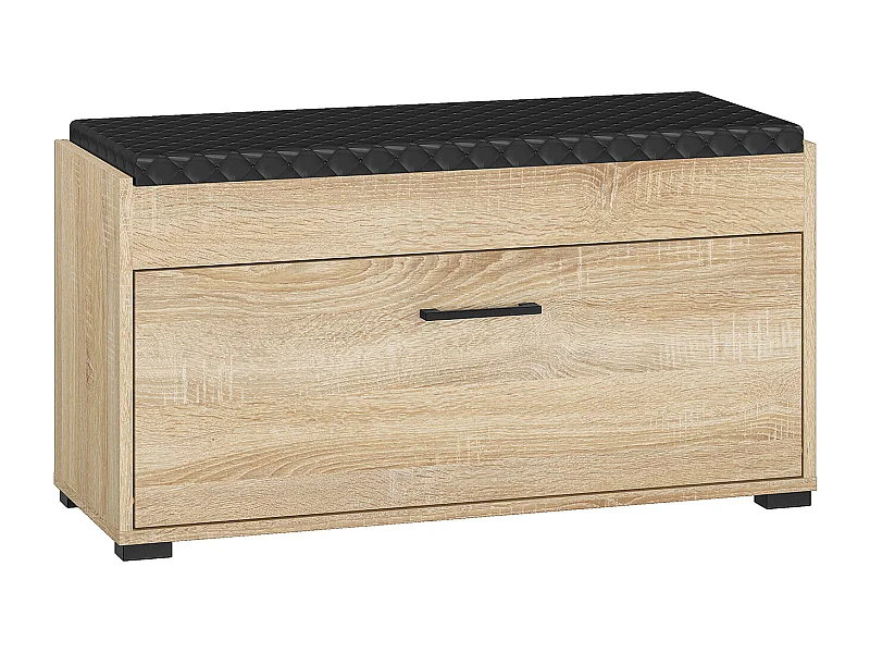 SCHUHBANK Caro Sonoma Eiche hell / schwarz 90 / 34 / 48cm