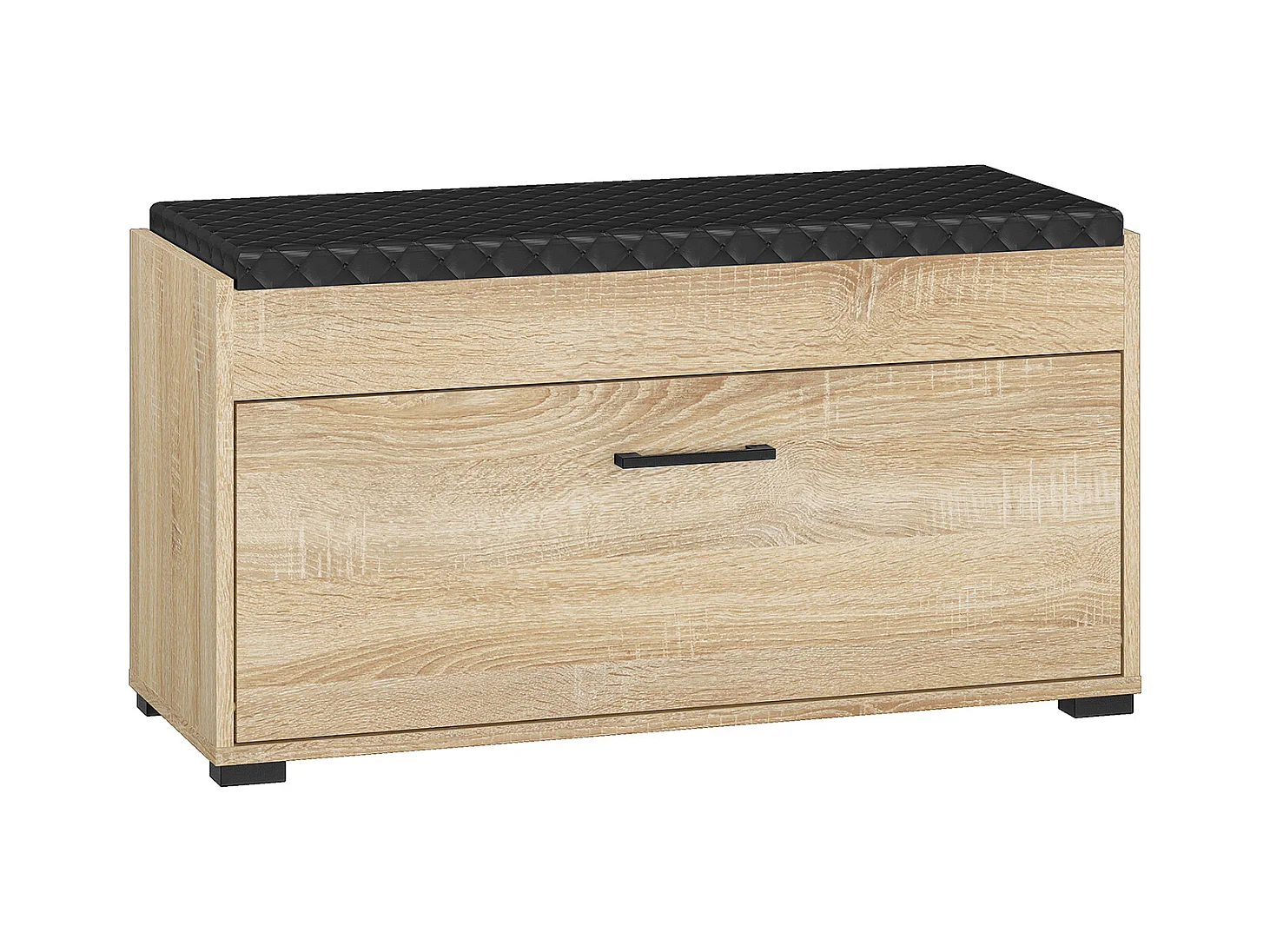 SCHUHBANK Caro Sonoma Eiche hell / schwarz 90 / 34 / 48cm