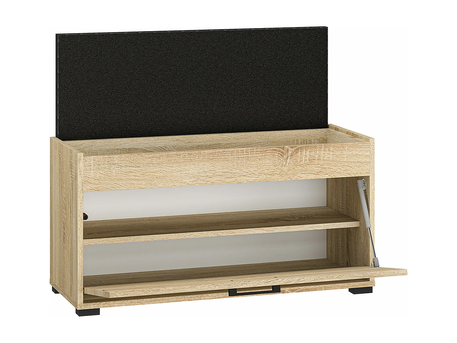 SCHUHBANK Caro Sonoma Eiche hell / schwarz 90 / 34 / 48cm