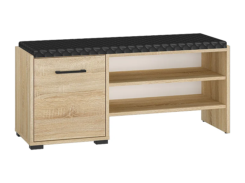 SCHUHBANK Caro Sonoma Eiche hell / schwarz 105 / 34 / 48cm