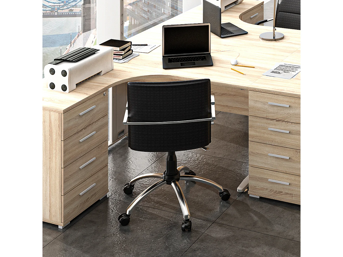 SCHREIBTISCH Optimal Sonoma Eiche hell 138 / 68-100 / 76cm