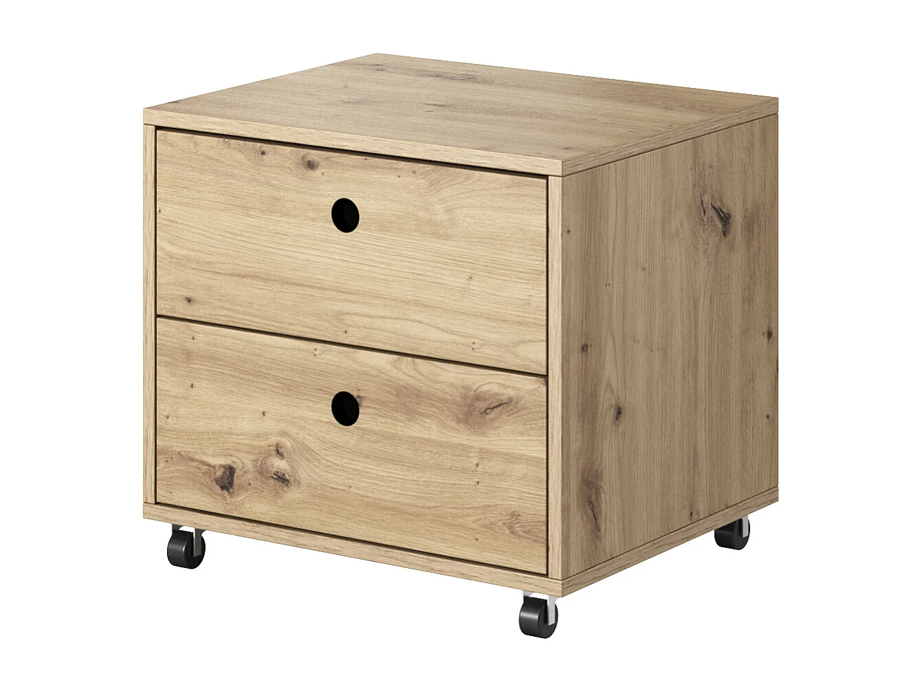 SCHREIBTISCH MIT CONTAINER Kuki Bernstein Eiche / Platingrau 2-teilig