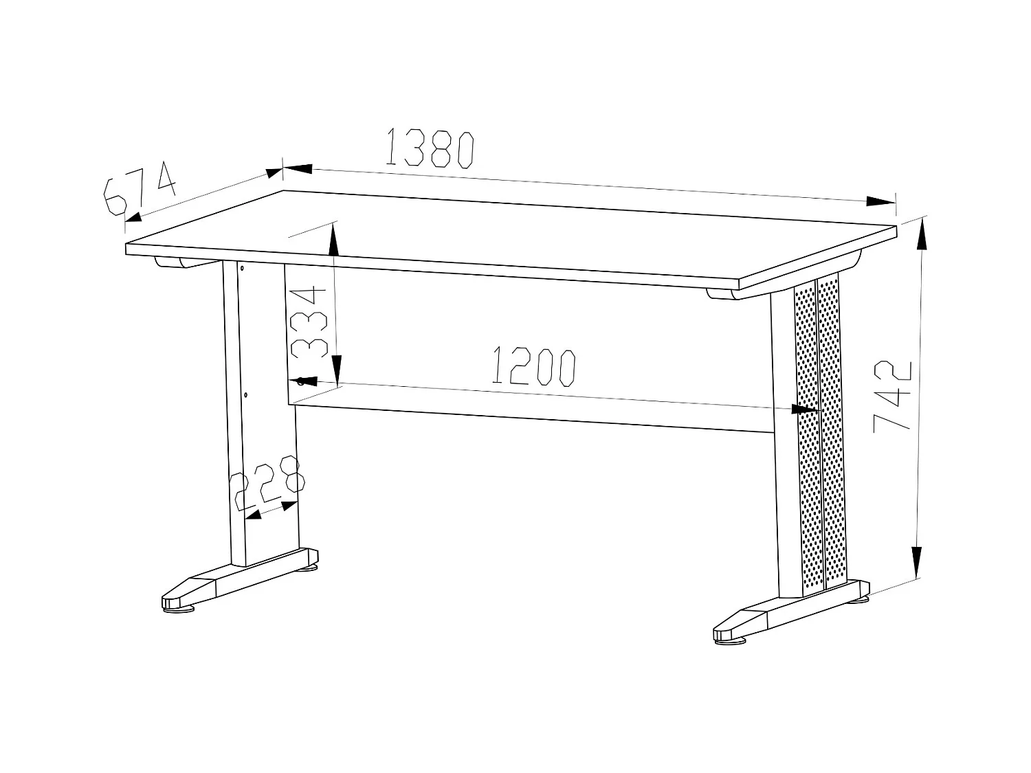 SCHREIBTISCH MIT TASTATURAUSZUG Optima Sonoma Eiche hell 138 / 100 / 76cm