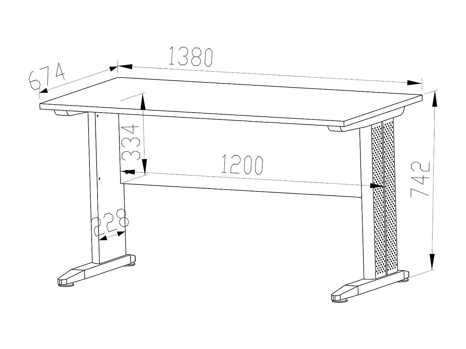 SCHREIBTISCH MIT TASTATURAUSZUG Optima Sonoma Eiche hell 138 / 100 / 76cm