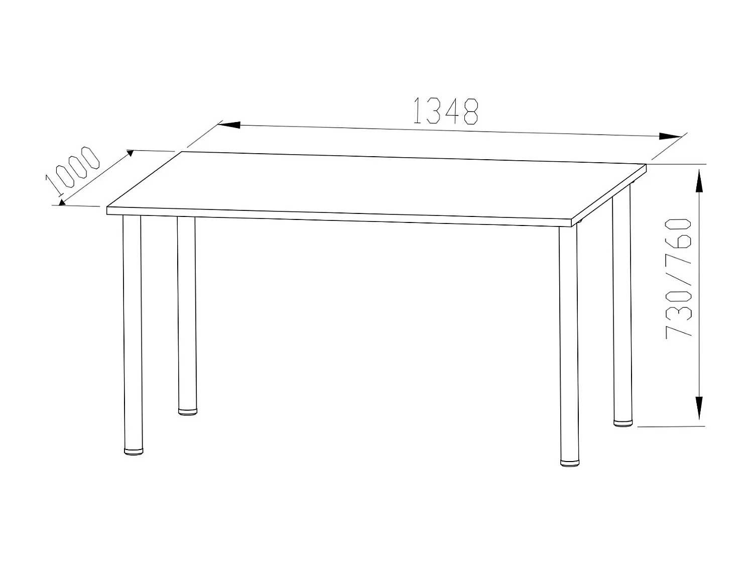 SCHREIBTISCH Optimal Sonoma Eiche hell 138 / 100 / 76cm