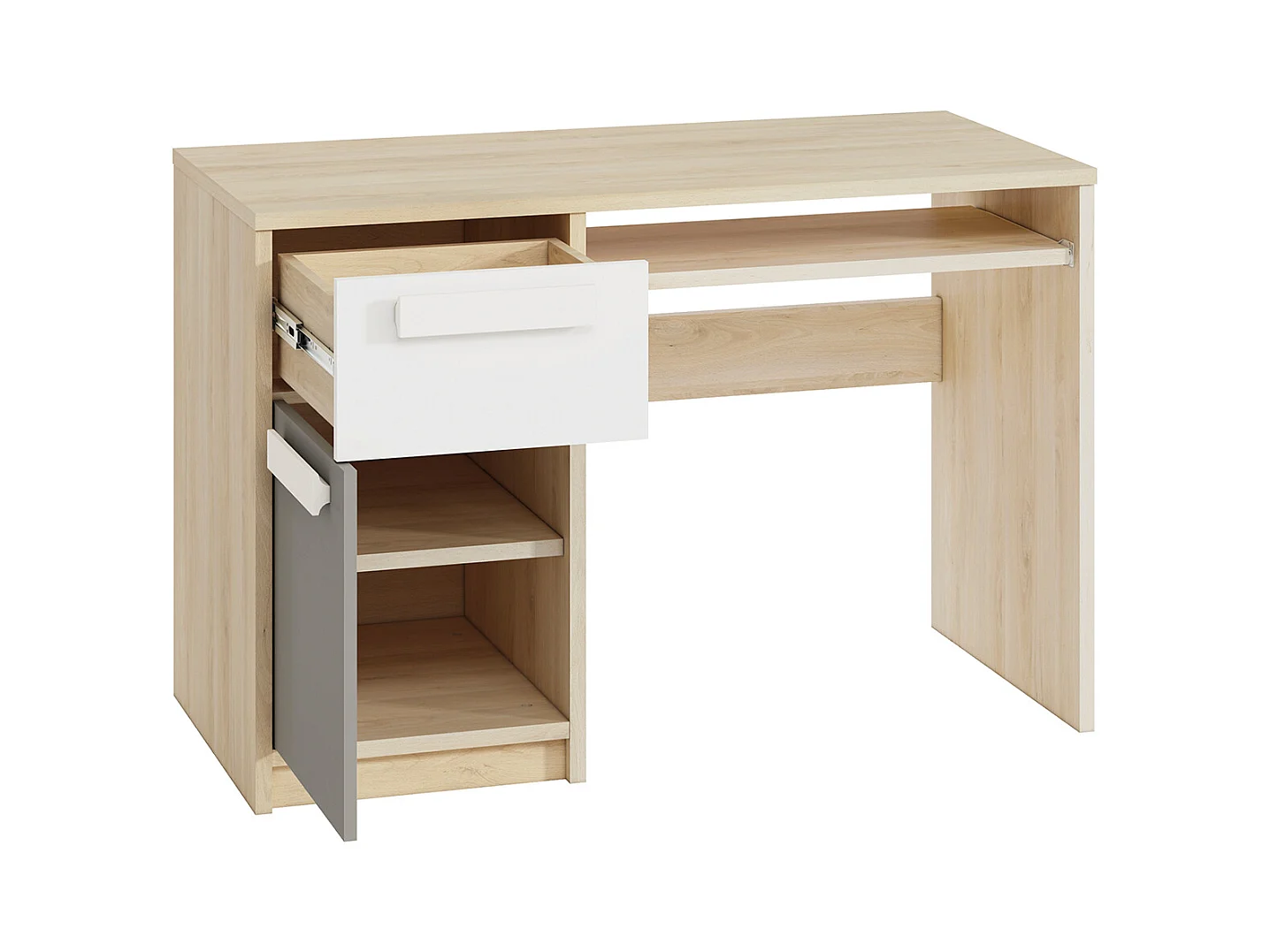 SCHREIBTISCH Drop Fjord Buche / weiß / grau 119 / 55 / 79cm